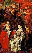 Detail of an allegorical painting of the Duchess of Savoy with her son the future Vittorio Amedeo II